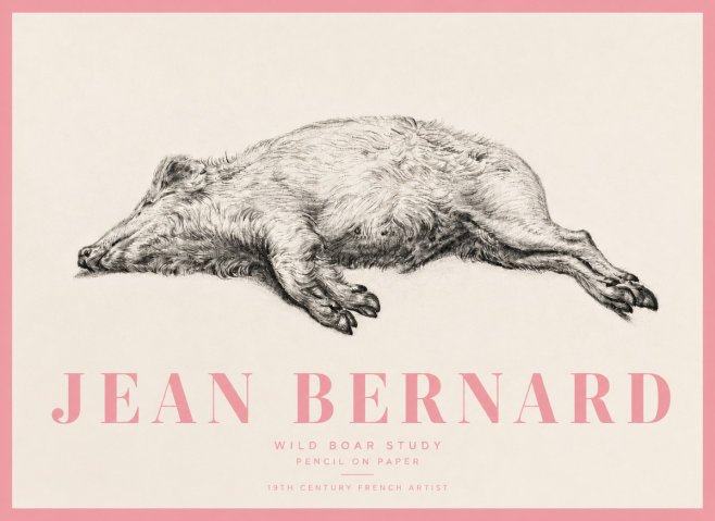 Jean Bernard Wild Boar Study No5 - Poster