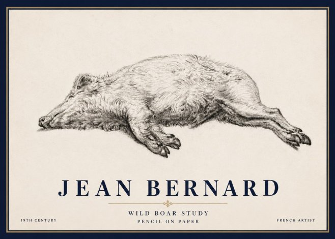 Jean Bernard Wild Boar Study No6 - Poster