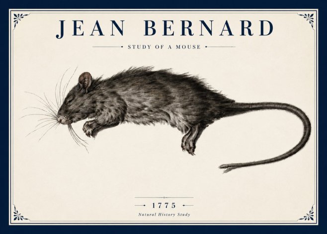 Jean Bernard Study of a Mouse II No5 - Poster