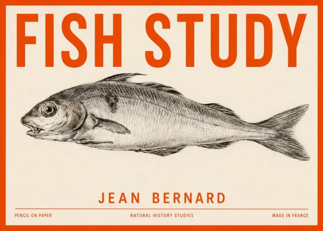 Jean Bernard Fish Study III No2 - Poster