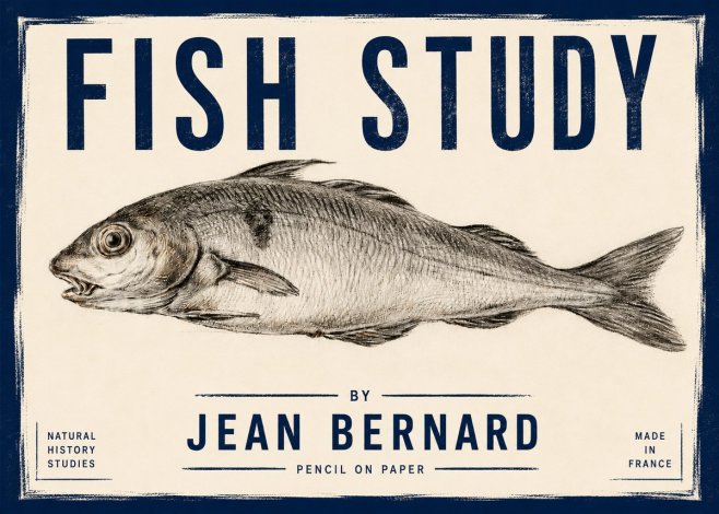 Jean Bernard Fish Study III No4 - Poster