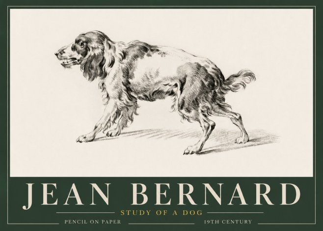 Jean Bernard Study of a Dog V No3 - Poster