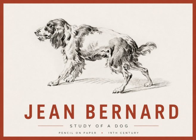 Jean Bernard Study of a Dog V No4 - Poster