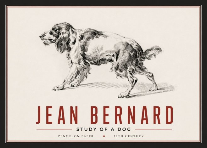 Jean Bernard Study of a Dog V No6 - Poster