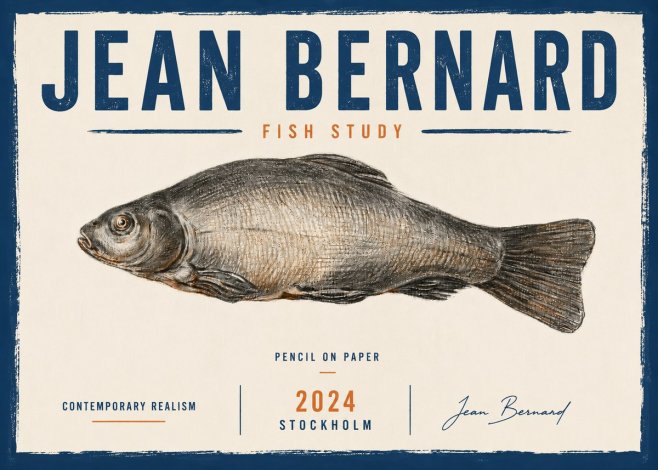 Jean Bernard Fish Study IV No6 - Poster