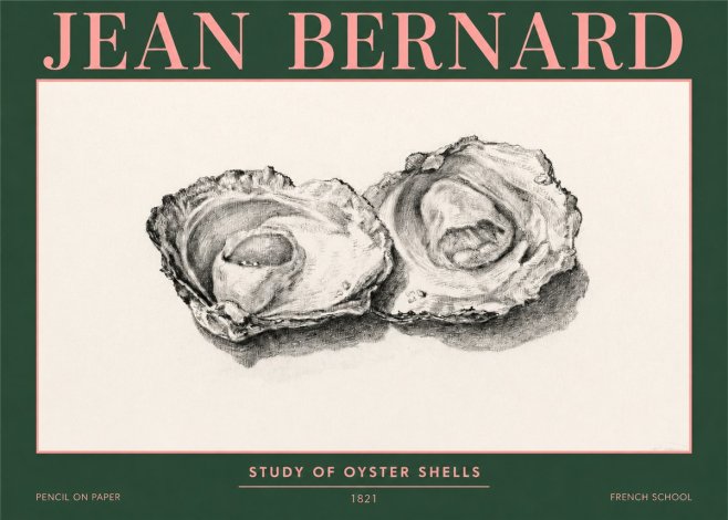 Jean Bernard Study of Oyster Shells No3 - Poster