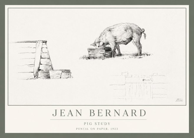 Jean Bernard Pig Study No1 - Poster