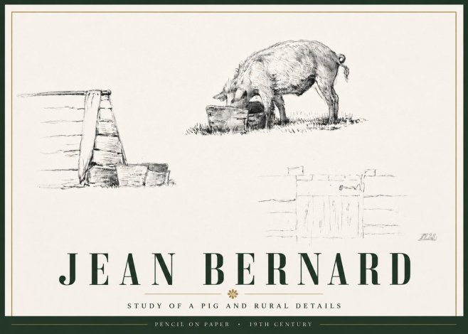 Jean Bernard Pig Study No6 - Poster