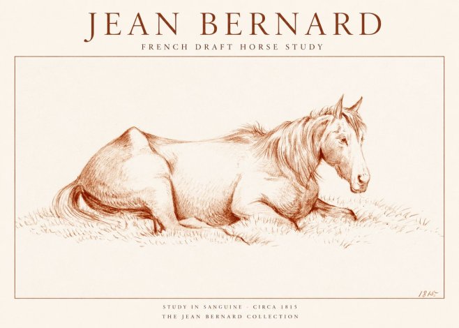 Jean Bernard Reclining Horse No2 - Poster