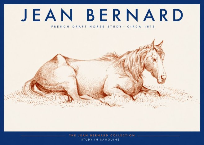 Jean Bernard Reclining Horse No3 - Poster