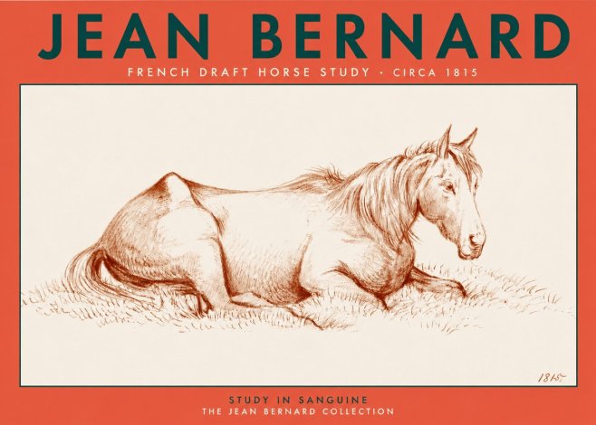 Jean Bernard Reclining Horse No4 - Poster