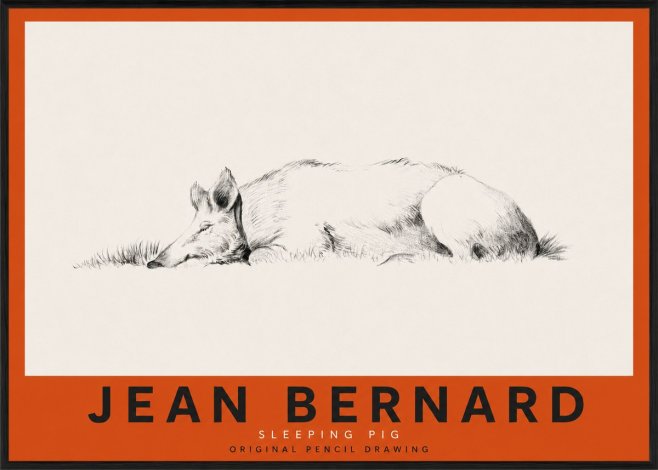 Jean Bernard Sleeping Pig II No3 - Poster