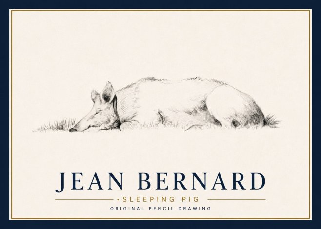 Jean Bernard Sleeping Pig II No4 - Poster