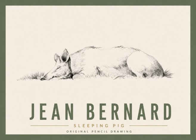 Jean Bernard Sleeping Pig II No5 - Poster