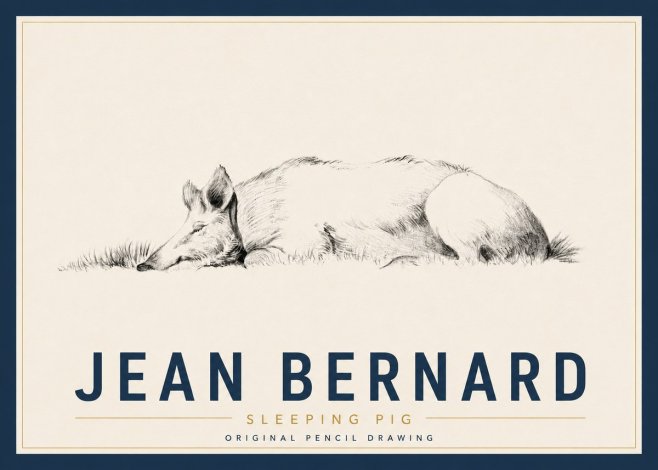 Jean Bernard Sleeping Pig II No6 - Poster