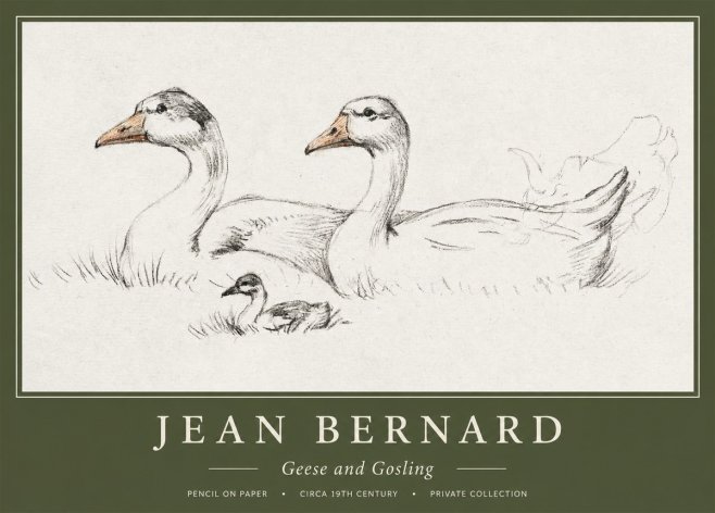 Jean Bernard Study of Geese No2 - Poster