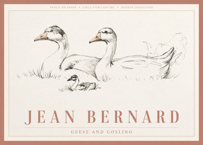 Jean Bernard Study of Geese No4 - Poster