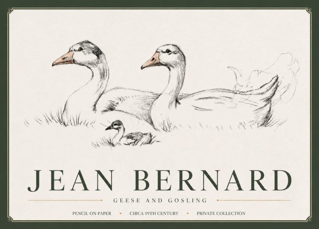 Jean Bernard Study of Geese No6 - Poster