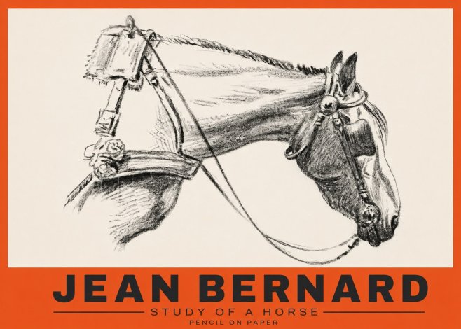 Jean Bernard Study of a Horse XVIII No3 - Poster