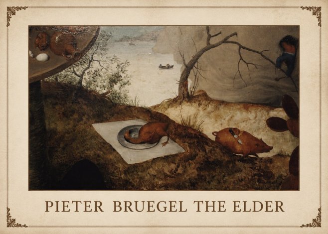 Pieter Bruegel The Pig Is Stabbed No1 - Poster