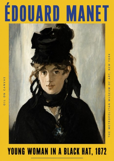 Édouard Manet Young Woman in a Black Hat, 1872 No4 - Poster