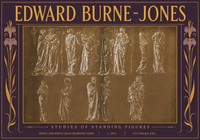 Edward Burne-Jones Studies of Standing Figures No5 - Poster