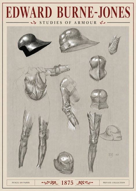 Edward Burne-Jones Studies of Armour No6 - Poster