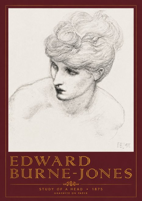 Edward Burne-Jones Study of a Head No4 - Poster