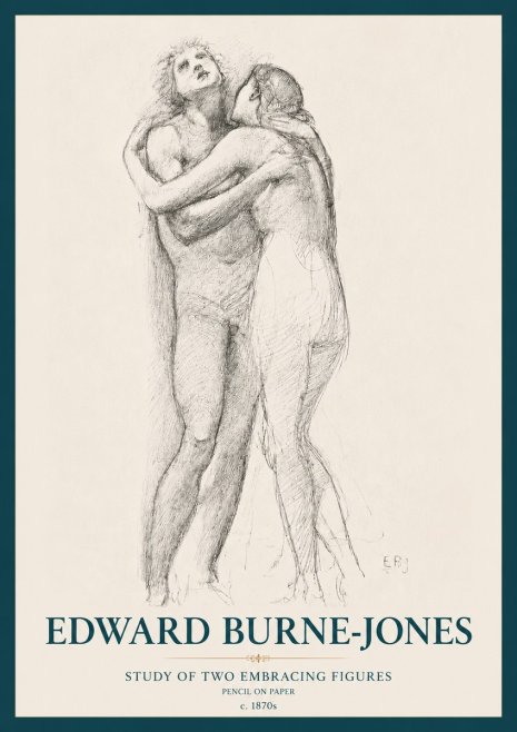 Edward Burne-Jones Study of Two Embracing Figures No3 - Poster