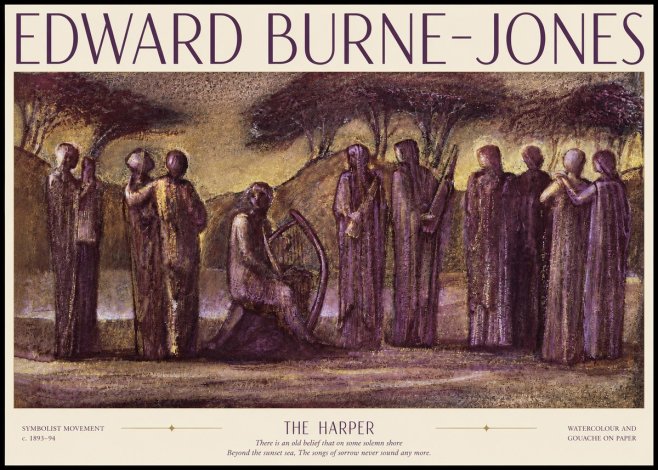 Edward Burne-Jones The Harp of Life No6 - Poster