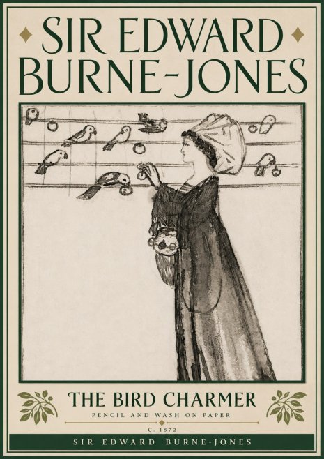 Edward Burne-Jones The Bird Charmer No6 - Poster