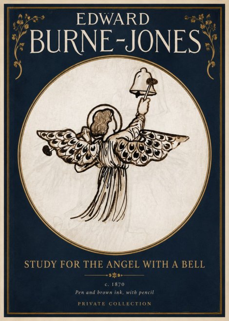 Edward Burne-Jones Study for the Angel with a Bell No2 - Poster