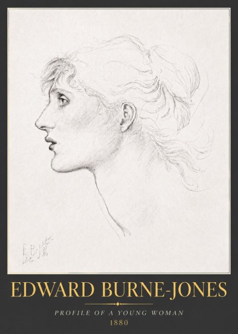 Edward Burne-Jones Profile of a Young Woman No5 - Poster