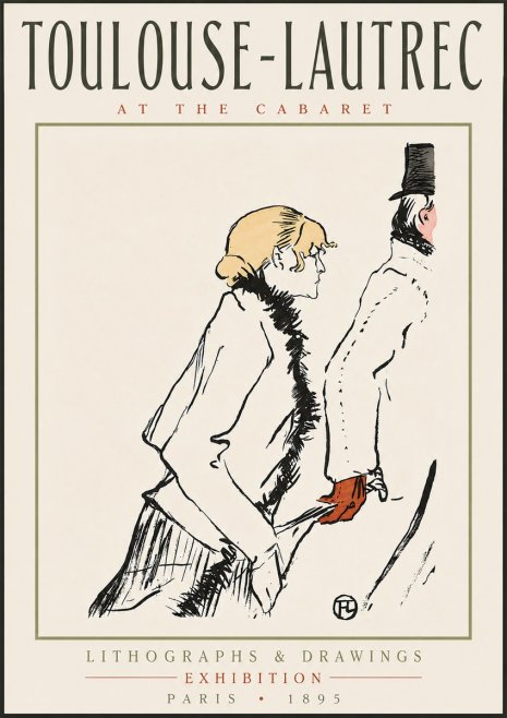 Toulouse-Lautrec At the Cabaret No4 - Poster