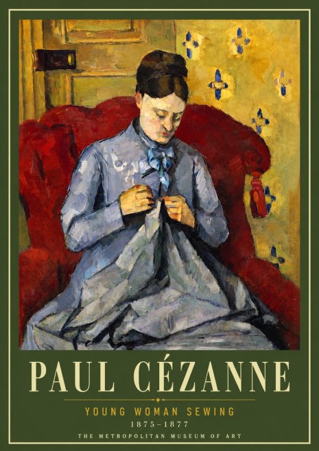 Paul Cézanne Young Woman Sewing No6 - Poster