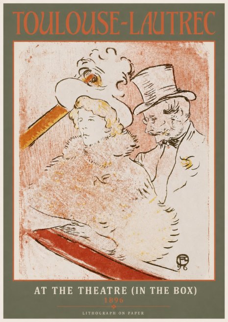 Toulouse-Lautrec At the Theatre (in the Box) No2 - Poster