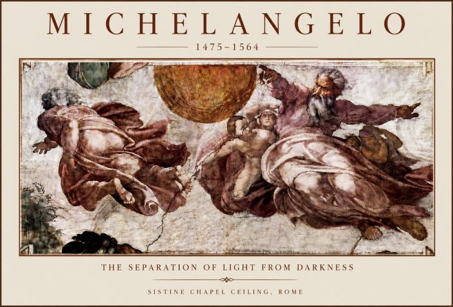 Michelangelo The Separation of Light from Darkness No5 - Poster