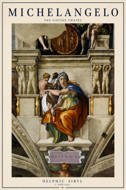 Michelangelo Delphic Sibyl No6 - Poster