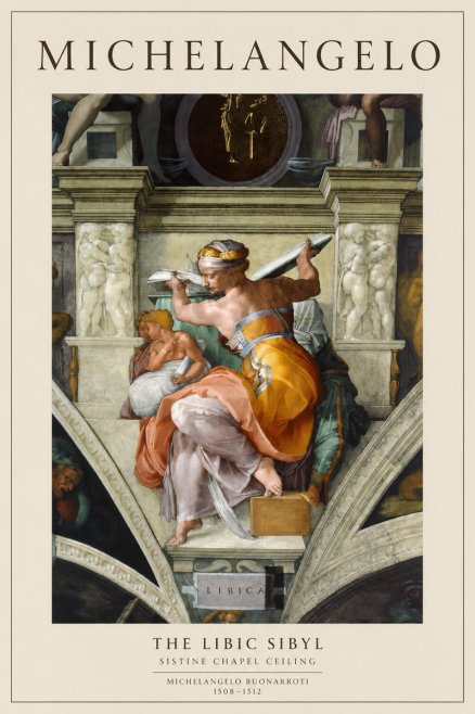 Michelangelo The Libic Sibyl No1 - Poster