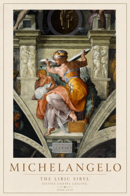 Michelangelo The Libic Sibyl No2 - Poster