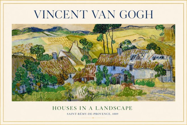 Van Gogh Houses in a Landscape No1 - Poster