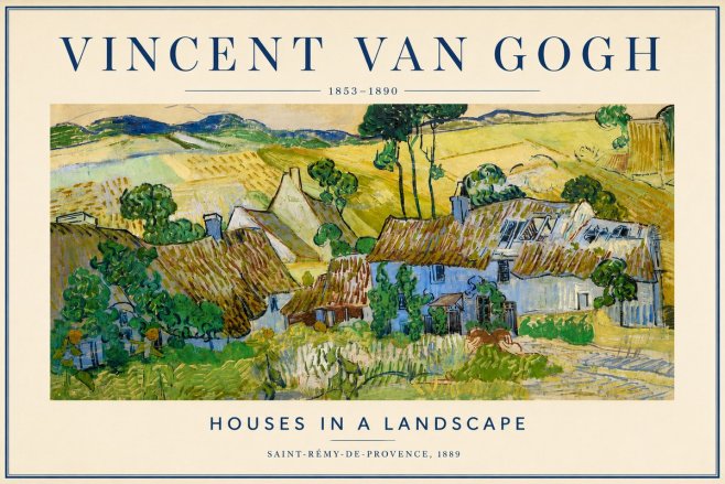 Van Gogh Houses in a Landscape No4 - Poster