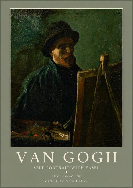 Van Gogh Self-portrait with Easel II No5 - Poster