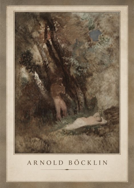Arnold Böcklin Pan Frightening a Nymph No2 - Poster