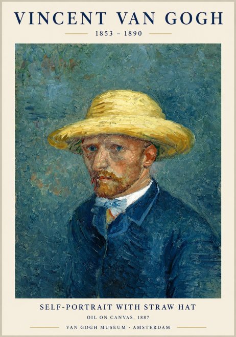 Van Gogh Self-portrait with Straw Hat III No1 - Poster
