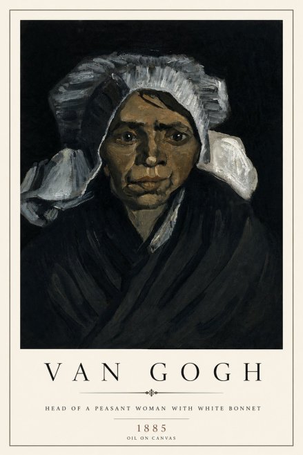 Van Gogh Head of a Peasant Woman with White Bonnet No4 - Poster
