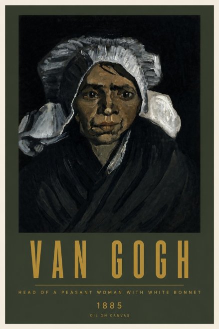 Van Gogh Head of a Peasant Woman with White Bonnet No5 - Poster