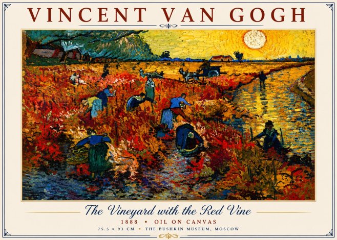 Van Gogh The Vineyard with the Red Vine No6 - Poster