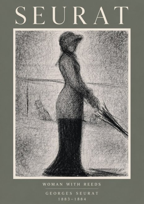 Seurat Woman with Reeds No6 - Poster