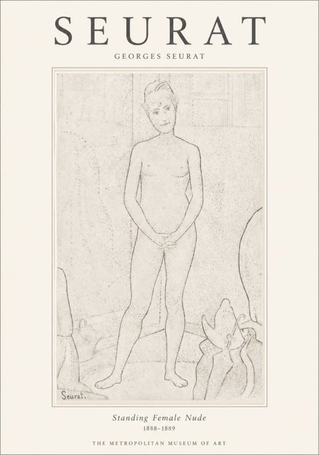 Seurat Standing Female Nude No1 - Poster